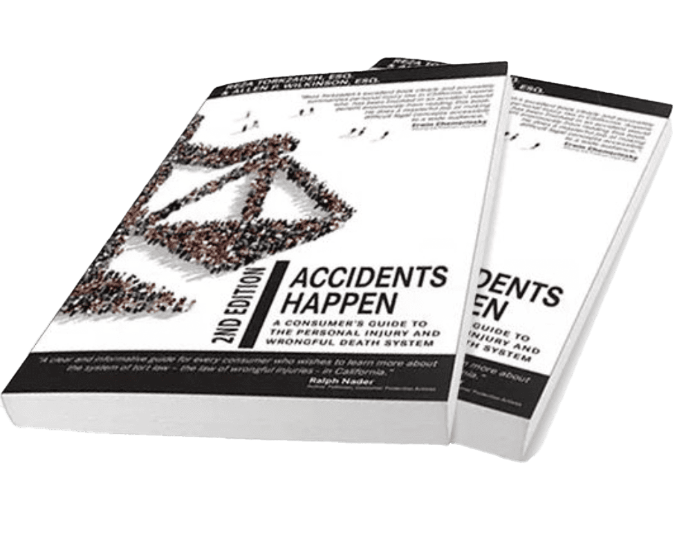 Two copies of a book titled "Accidents Happen: A Consumer's Guide to the Personal Injury and Wrongful Death System, 2nd Edition" with a geometric design on the cover.